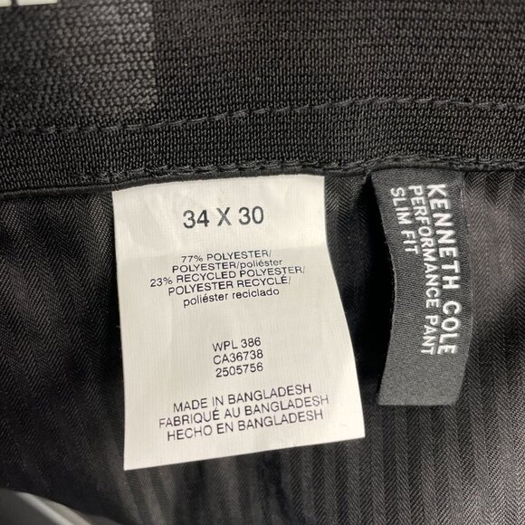 NEW Kenneth Cole Reaction Men's 34x30 Black Slim Fit Performance Pants - Picture 6 of 7
